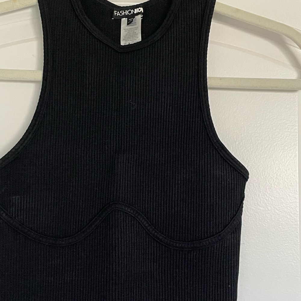 Fashion Nova Black Ribbed Sleeveless Top